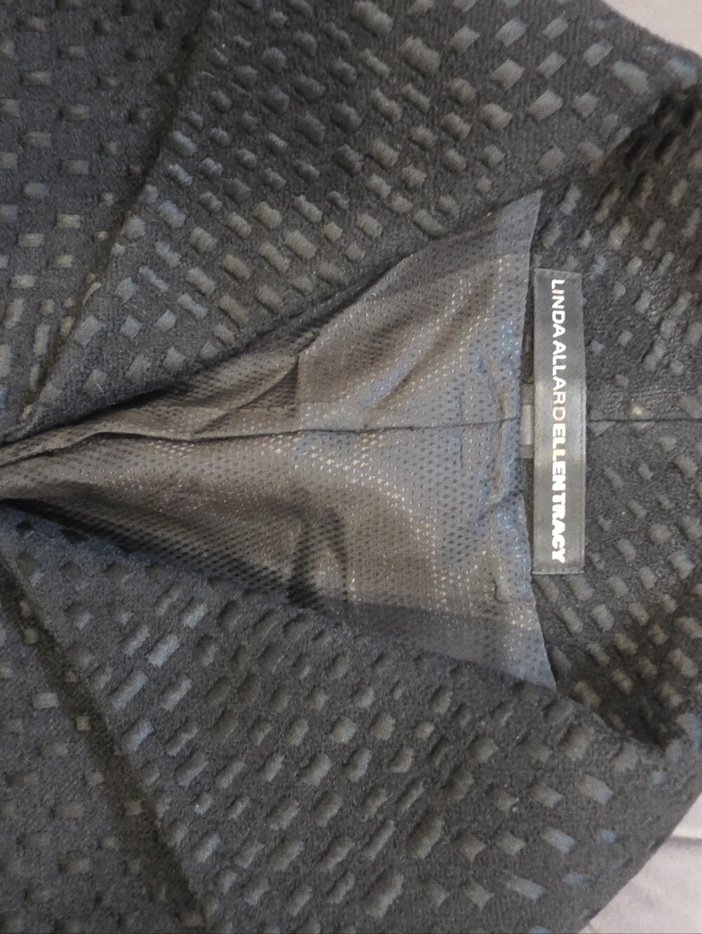Linda Allard Ellen Tracy Textured Black Zip-Front Jacket - Picture 4 of 8
